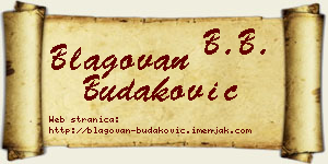 Blagovan Budaković vizit kartica